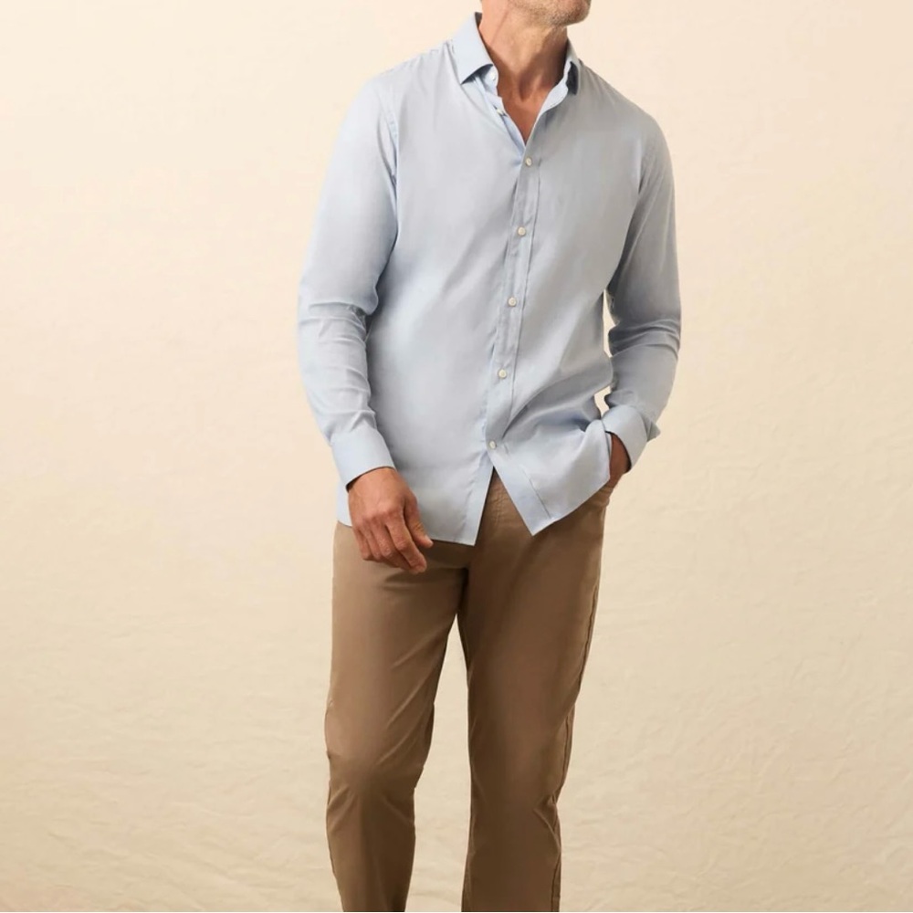 Faherty Movement Shirt in Atlantic Blue